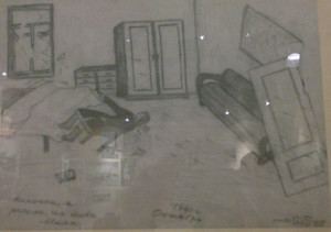 child's drawing at the siege of leningrad museum